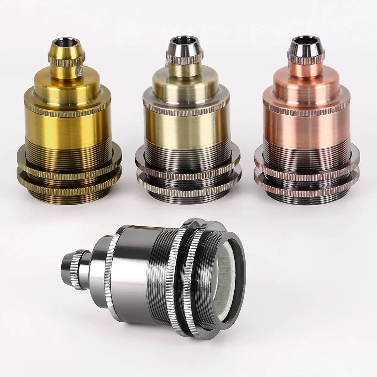 

Vintage Screw Socket E27 Lamp Holder Ceramics Lampholder Industrial Light Bulb Base fitting Antique Brass Caps for Light Bulbs