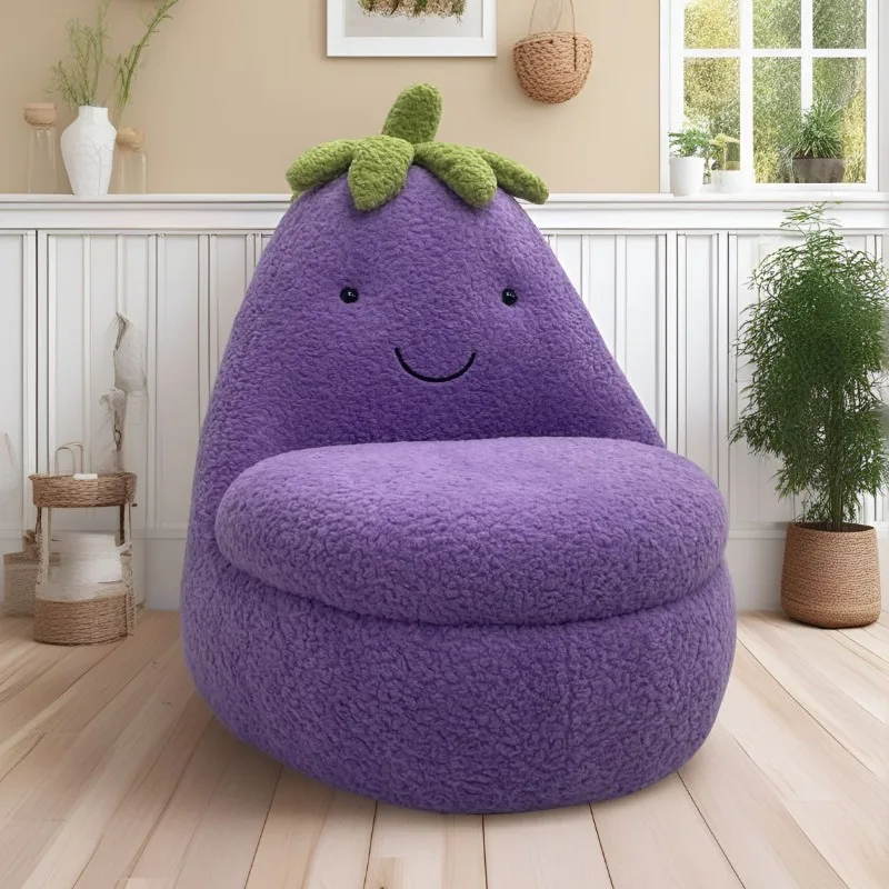 

Eggplant Lazy Sofa Chair Home Living Room Balcony Simple Modern Single Chair
