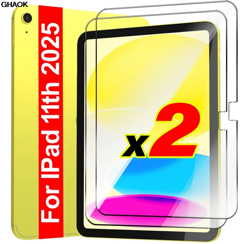 ل IPad A16 11th 2025 واقيات شاشة مقاومة للكسر من الزجاج المقسى لجهاز IPad 11th 10th Air 11 11 بوصة 13 بوصة طبقة رقيقة واقية