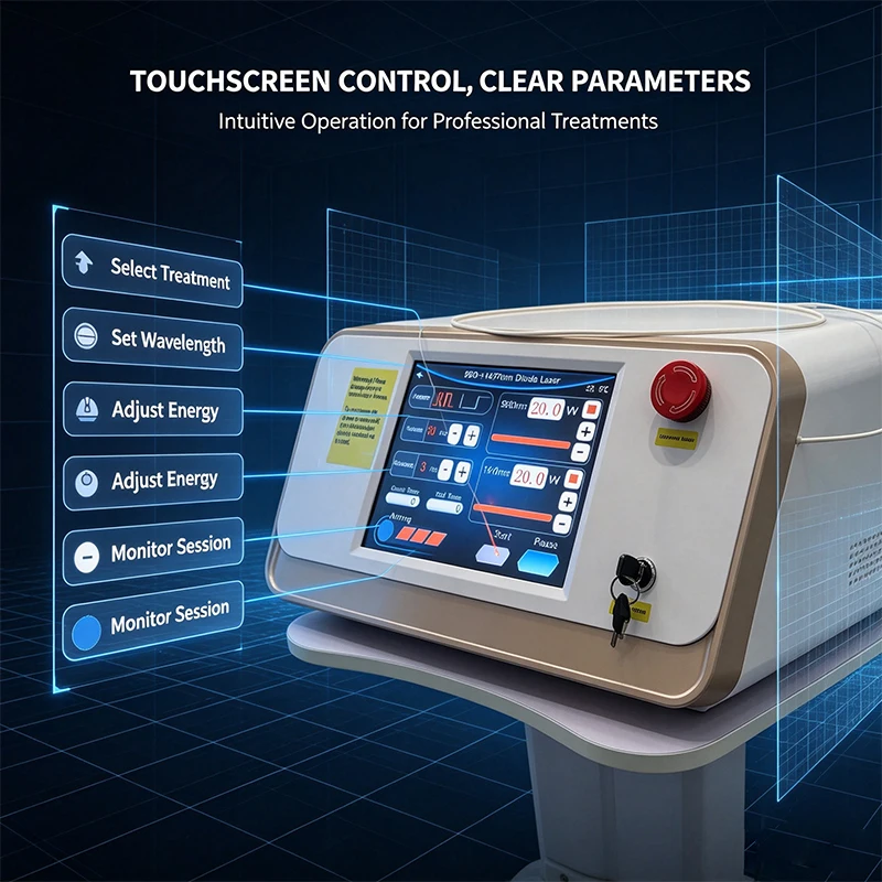 Dual Wavelength 980nm 1470nm Diode Laser Beauty Equipment Skin Rejuvenation Face Tightening Body Contouring Anti Inflammatory