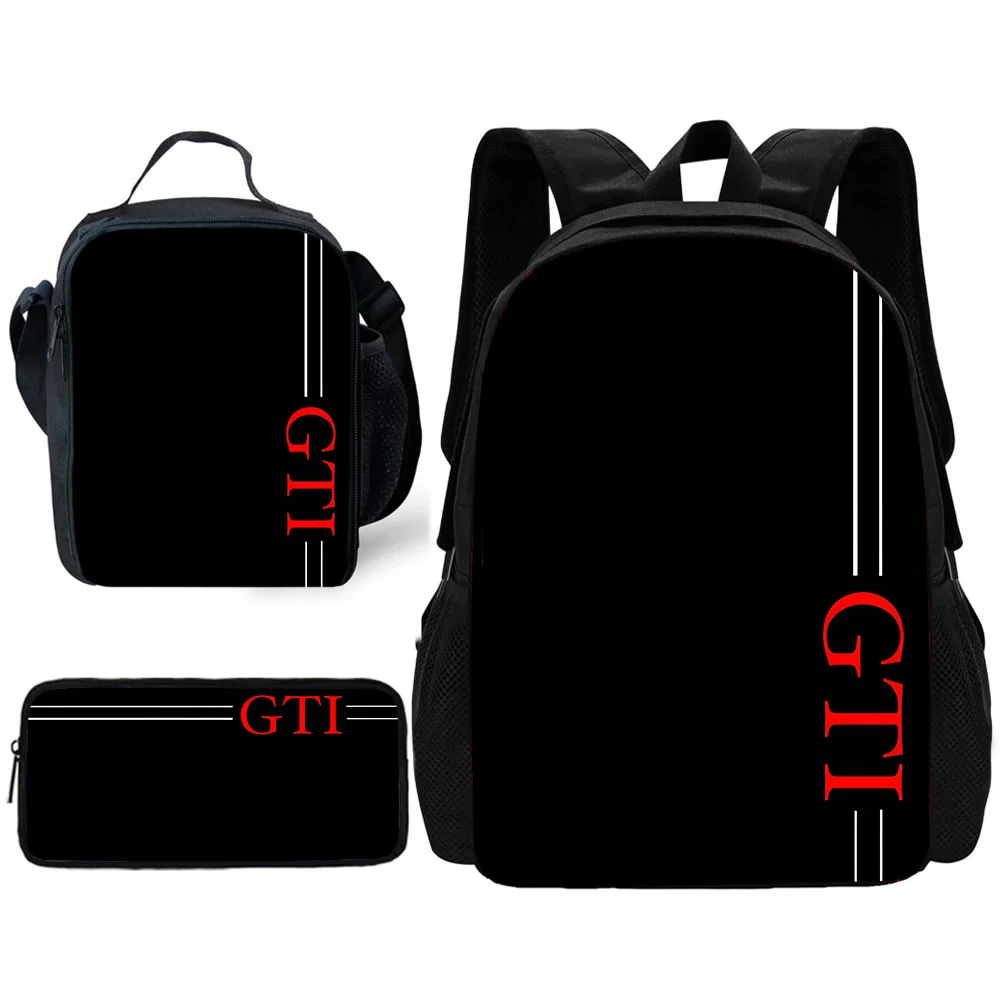 Child School Backpack with Lunch Bags Pencil Bags Sports Cars For-V-Volkswagens School Bags for Boys Girls Best Gift