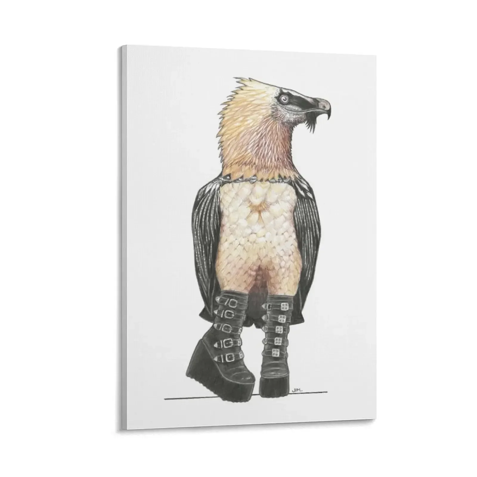 

Bearded Vulture in Goth Platform Boots Canvas Painting room decoration accessories stickers & posters accessories for home decor