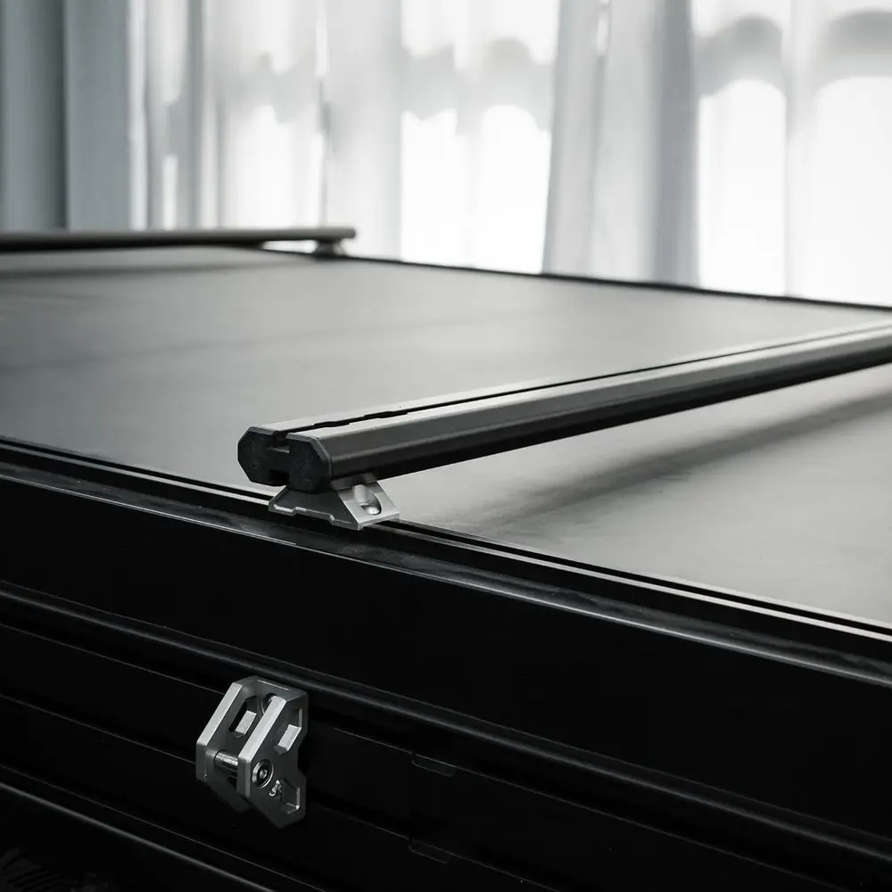 قضيب متقاطع لرف السقف من الألومنيوم، أشرطة كروس شديدة التحمل لحامل البضائع كاياك، تحمل 150 رطلاً، أسود #6