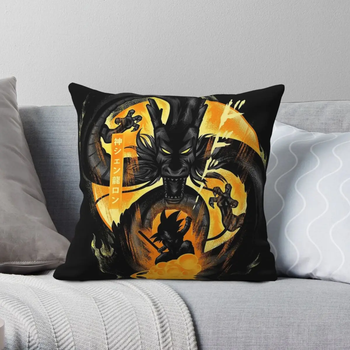 Attack Of Shenron Square Pillowcase Polyester Linen Velvet Creative Zip Decorative Pillow Case Car Cushion Case 45x45