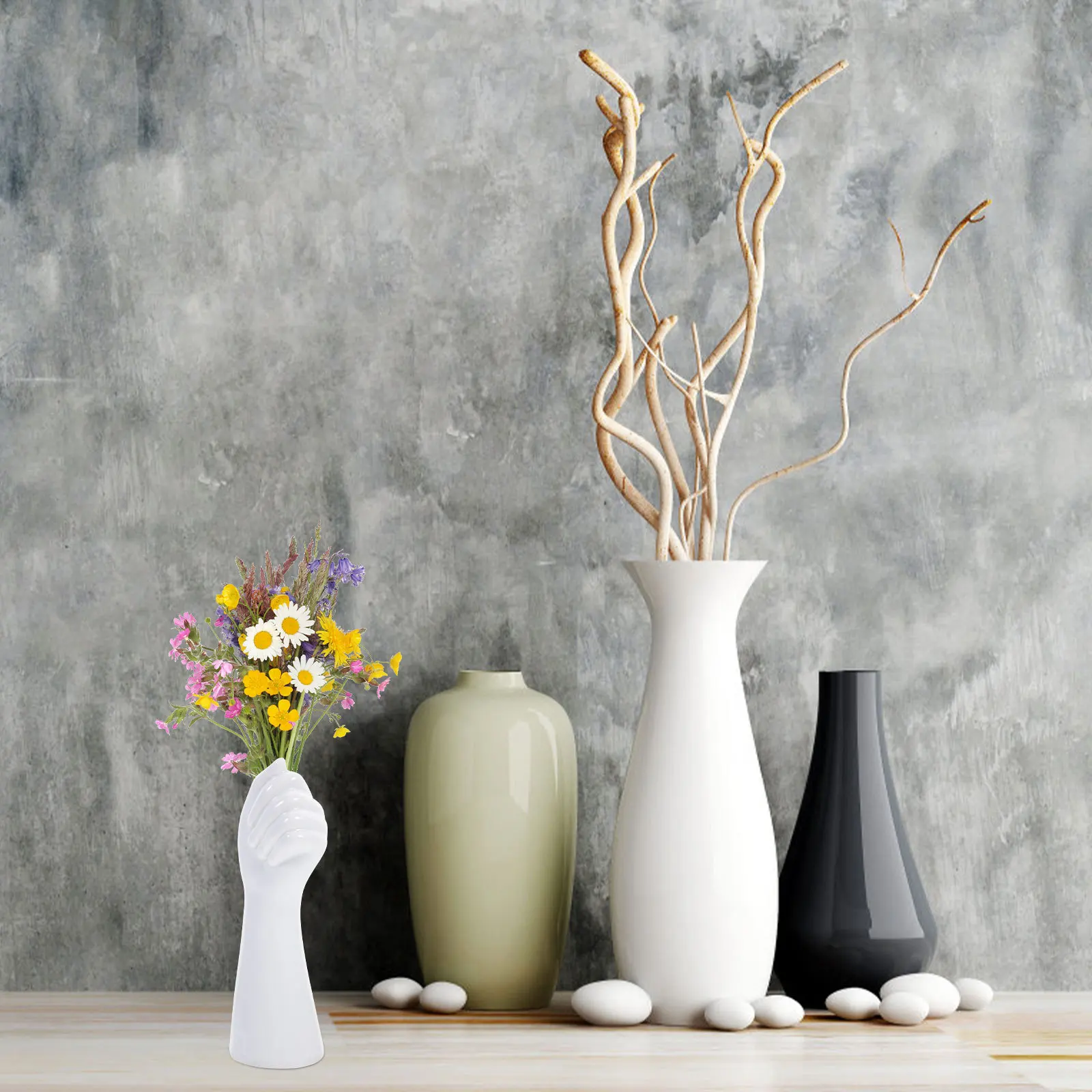 

Human Body Arm Ceramic Vase Artistic Decorative Desktop Ornament for Flower Arrangement Office Home Decoration Creative Hand