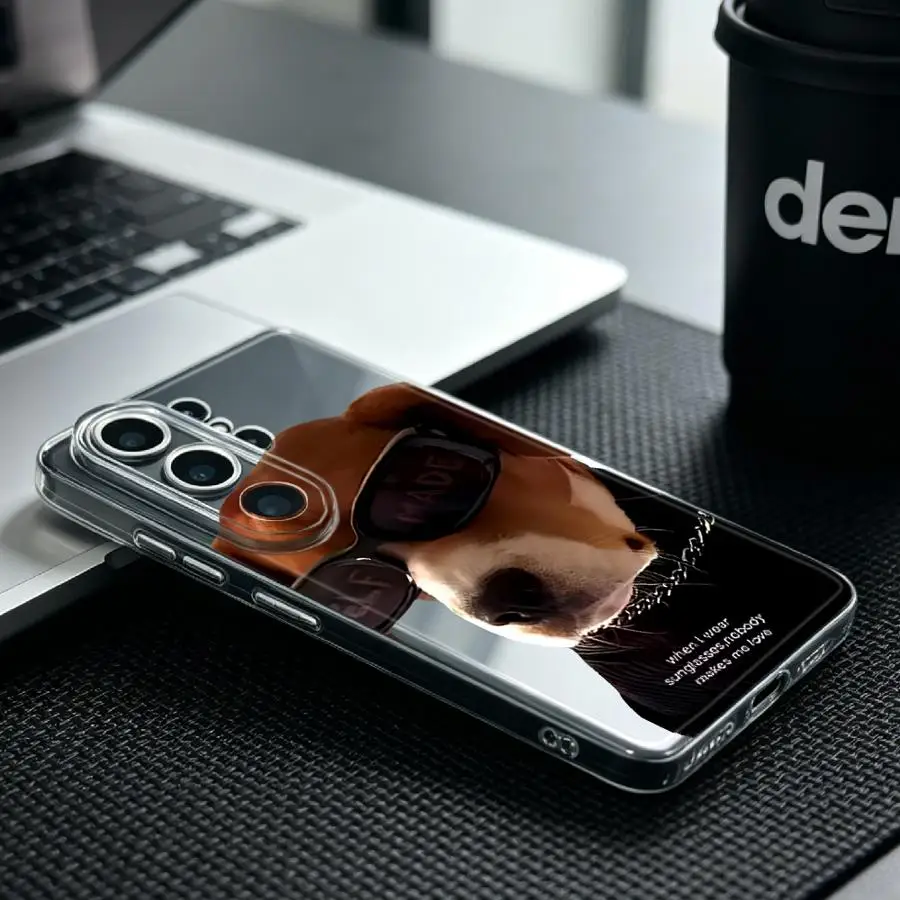 Phone Cover Case for Samsung Galaxy S26 S21 S25 Edge S23 Ultra S22 FE S24 Note 20 Ultra 10 S20 Plus Sunglasses Cool Dog