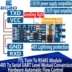 TTL Turn To RS485 Module 485 To Serial UART Level Mutual Conversion Hardware Automatic Flow Control Power Supply Module 3.3V 5V