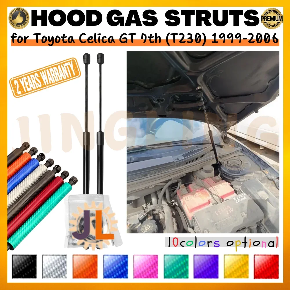 

Qty(2) Hood Struts for Toyota Celica GT 7th (T230) 1999-2006 Front Bonnet Modify Lift Supports Damper Gas Spring Shock Absorbers