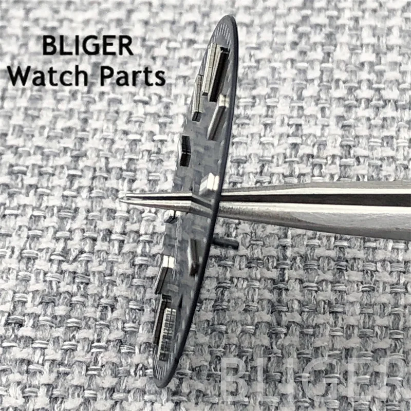 BLIGER 29 мм NH35 черный, белый, синий Sunberst, циферблат для часов, украшение с кисточкой и указателями для часов, подходит для модификации NH35A, аксессуары