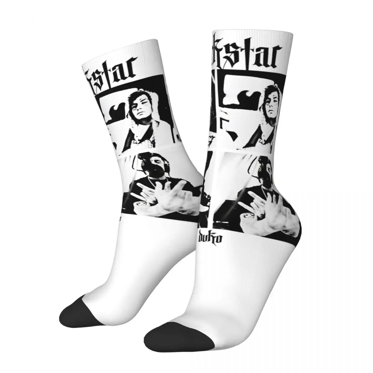 

Duki Singer Rapper Accessories Socks Compression Concert Tour Graphic Middle Tube Socks Warm for Mens Best Gifts