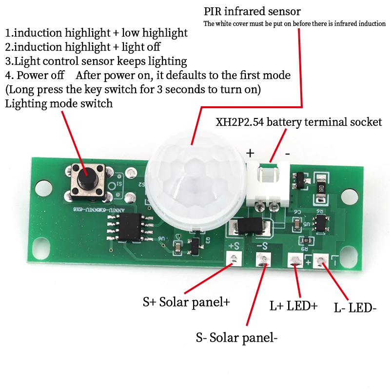 3.7V Human Body IR Sensor Module Solar Light Lamp Control Switch Module Infrared Motion Detector for Arduino