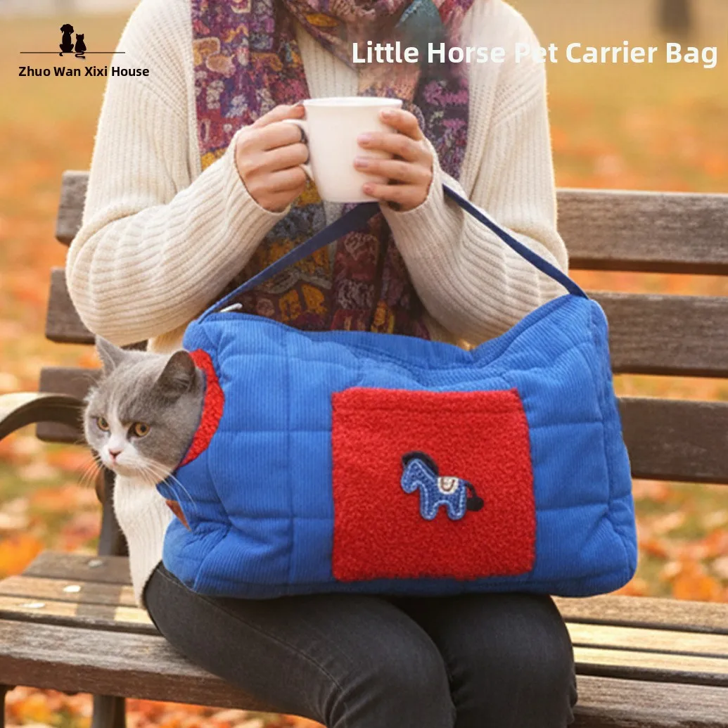 

Portable Pet Bag Dog Backpack Breathable Pet Carrier for Outdoor Use Blue Four Seasons Universal Pet Bag Companion