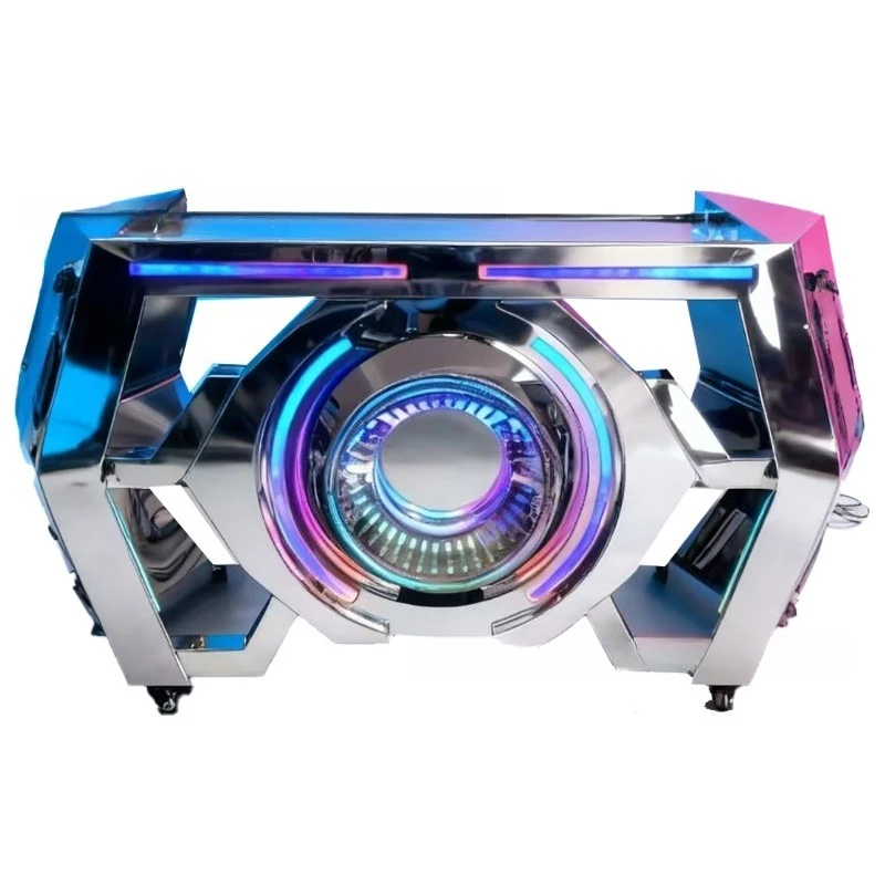 DJing table KTV party room removable voice control, stainless steel DJ table nightclub luminous disc player table