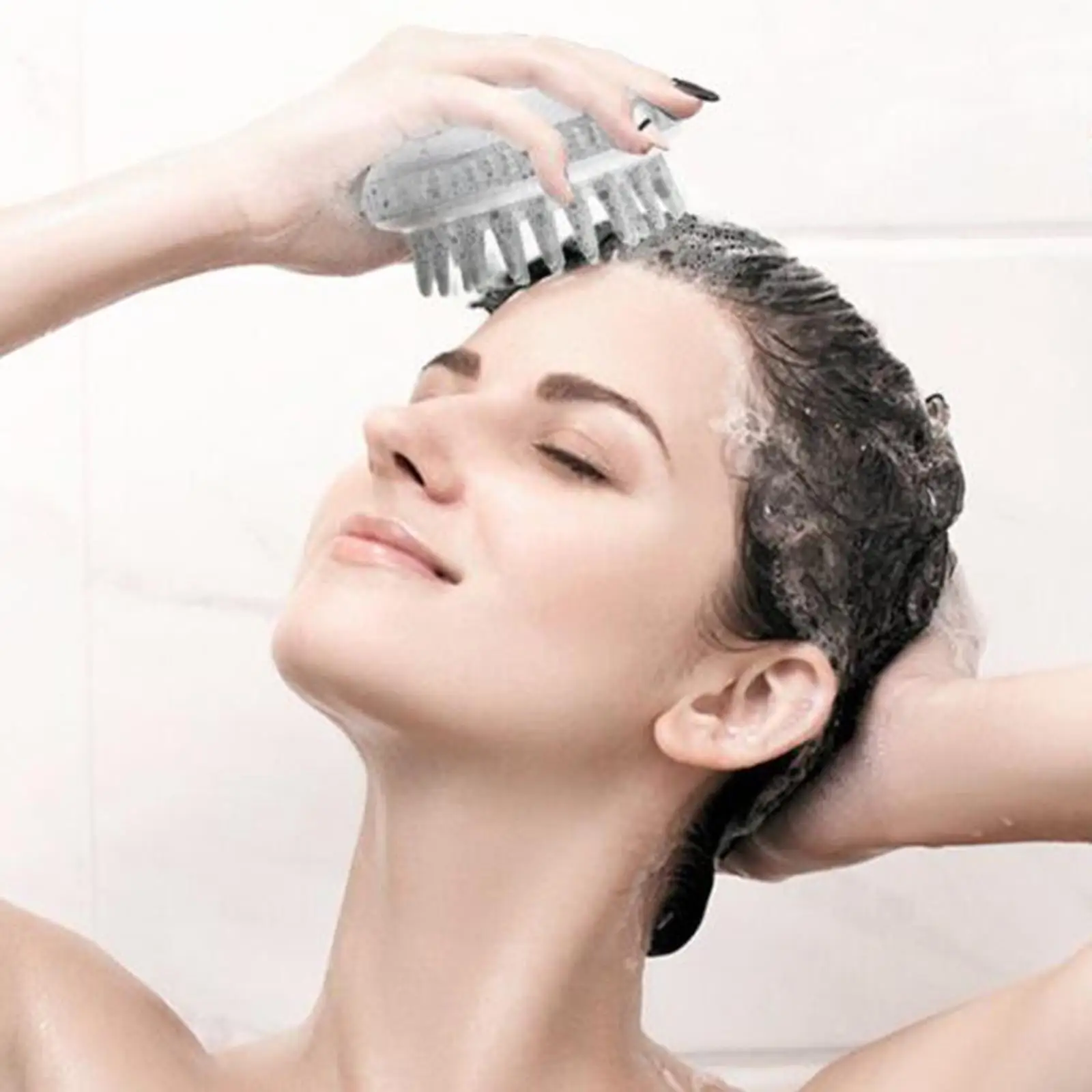 Hair Shampoo Brush Silicone Scalp Massager Wet Dry Scrub Exfoliator Haircare Tool for Daily Washing and Grooming