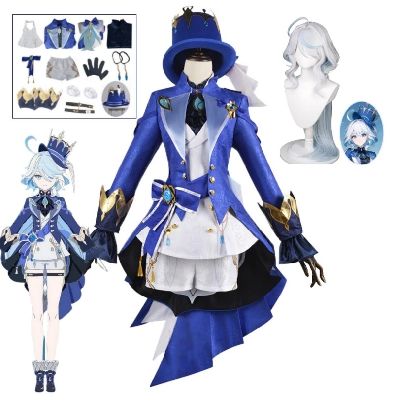 Chapeau Complet Cosplay en Tissu à Motif de Jeu Animé Genshin Impact, Uniforme de Carnaval, Vêtements de ixd'Halloween pour Femme