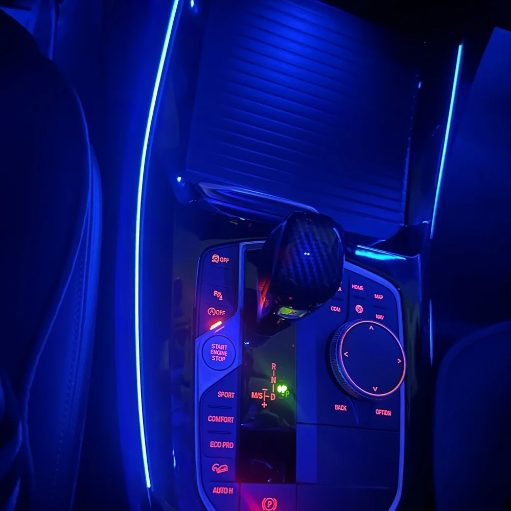 RGB Color Streamer for BMW New X3 X4 IX3 G01 G02 2017-2024 Center Console Saddle Light Car LED Decorative Lamp Ambient Light
