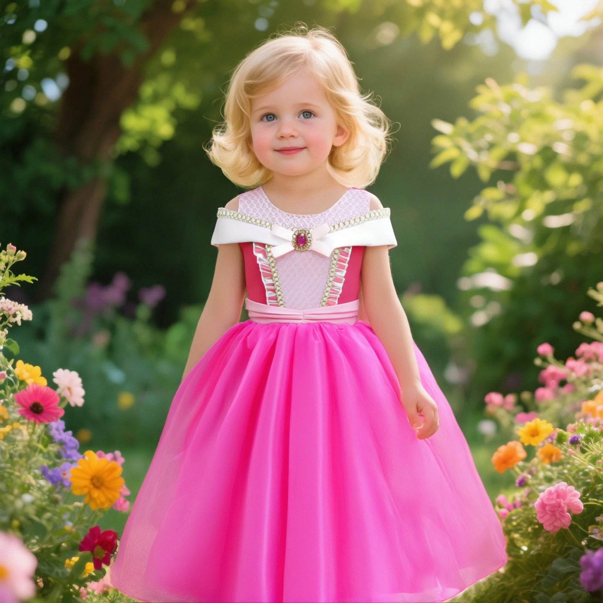 Sleeping Beauty Costume for Girls Pink Dress Long Sleeves Off Shoulder Gown Kids Halloween Xmas Party Cosplay Princess Costume