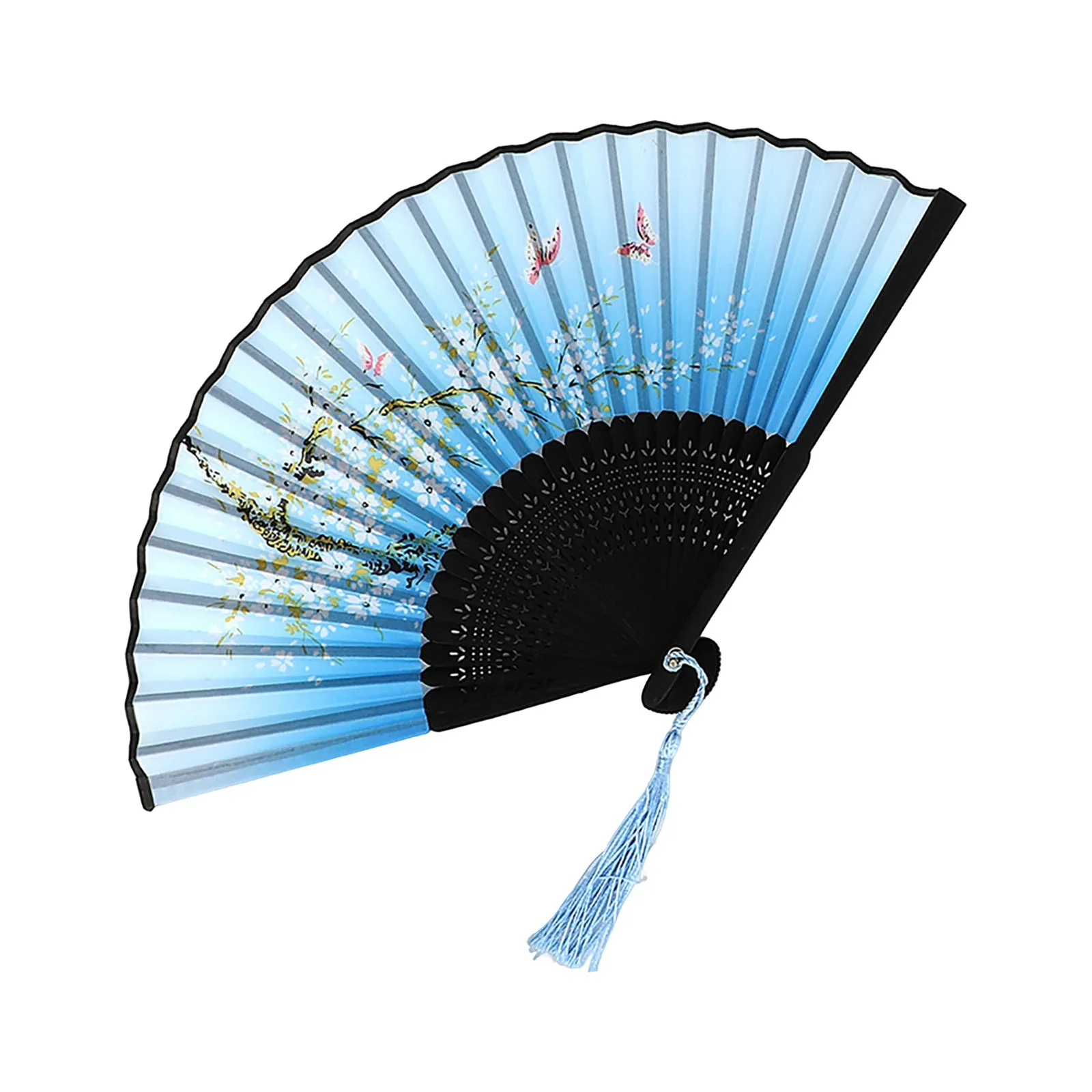 Vintage Silk Folding Fan Chinese Japanese Art Crafts Gift Home Decorations Dance Hand Fan Bamboo Room Decor Wood Fans