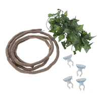 Reptile Vines Flexible Reptile Leaves With Suction Cup Jungle Climber Long Vines Habitat Decor For Climbing Lizards Gecko