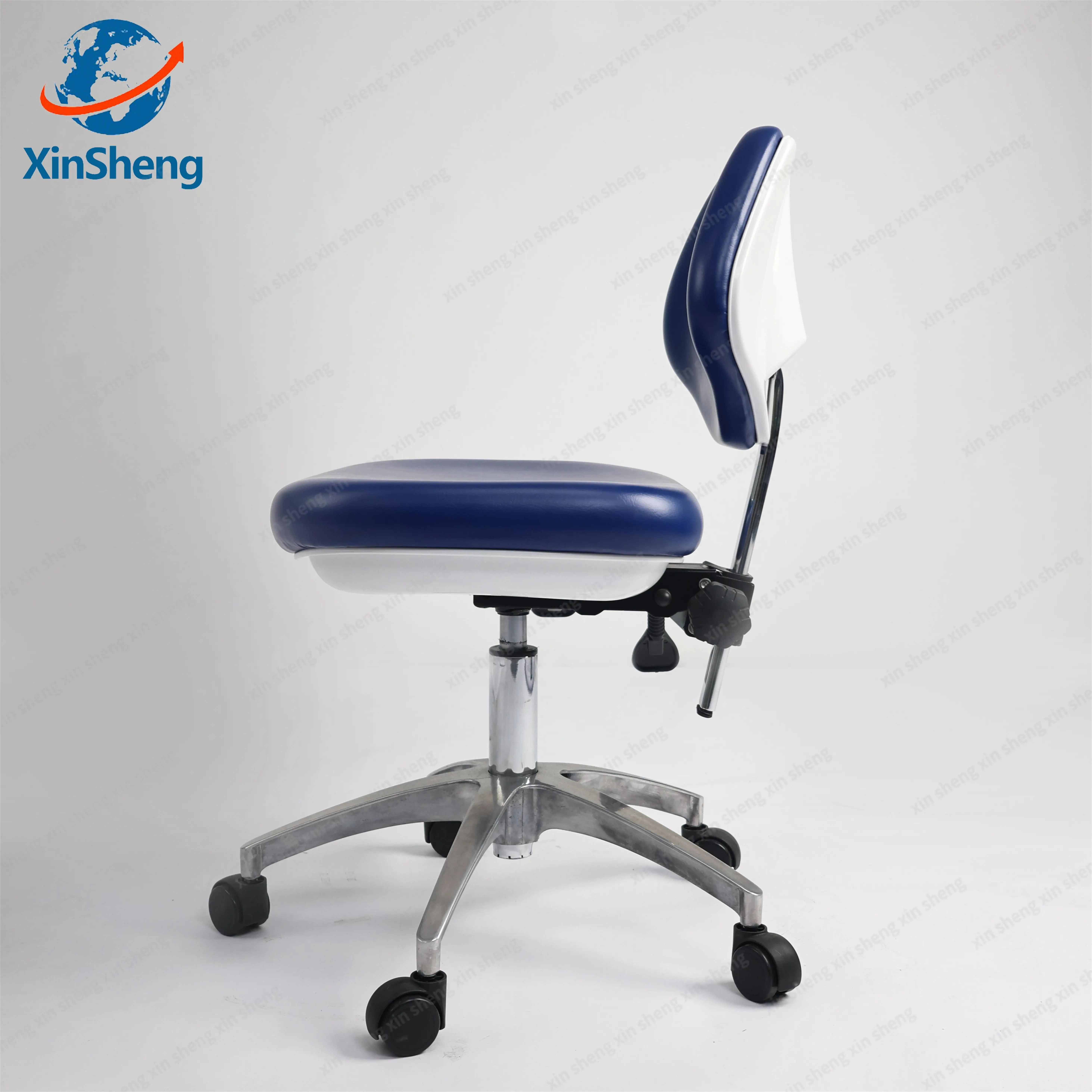 Adjustable Dental Stool With Backrest Swivel Beauty Salon Technician Chair For Nail Tattoo Clinic