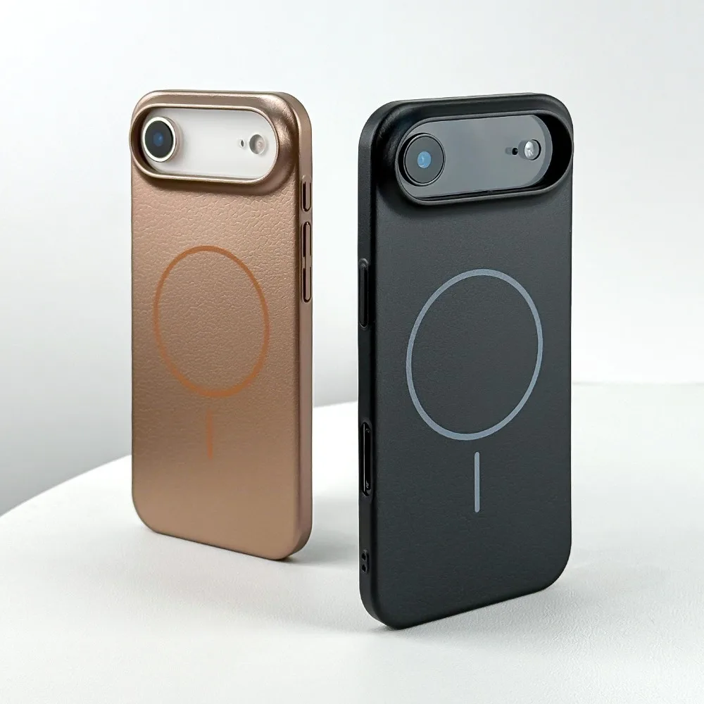 

For iPhone 17 Pro Max Case Magnetic Black Litchi Texture Slim Hard Cover Minimalist Compatible with iPhone 16 15 14 13 12 11