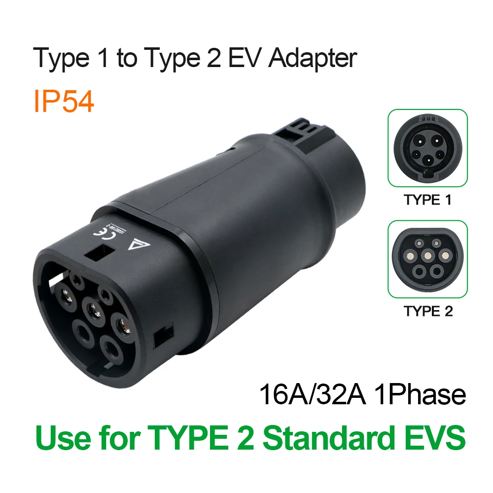 16A/32A Tesla EV Adattatore per caricabatterie Presa Type1 J1772 a Type2 IEC 62196 EVSE GBT Connettore convertitore di ricarica per veicoli elettrici