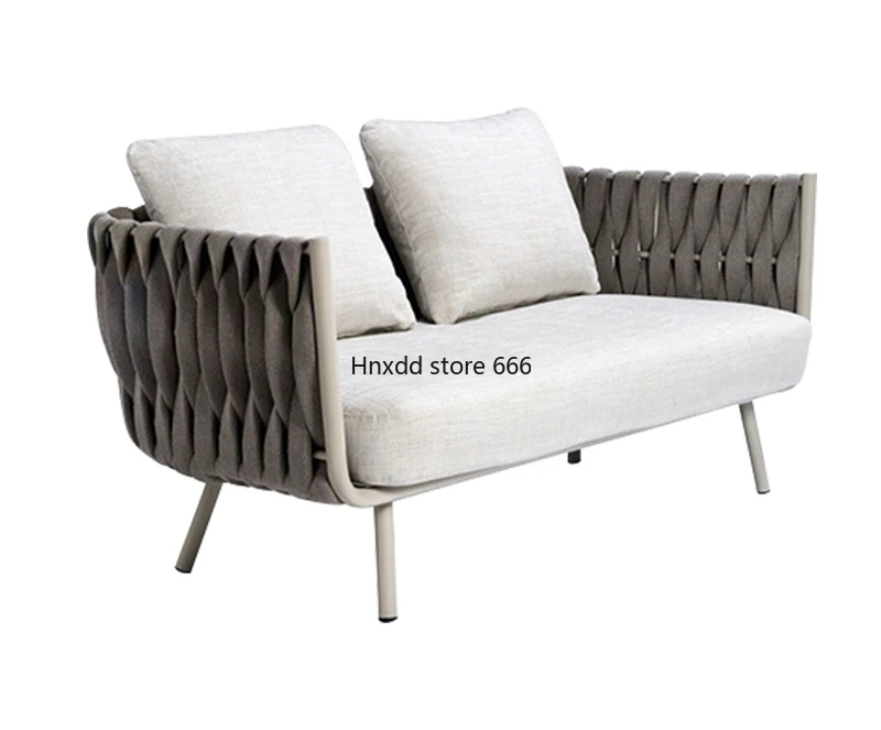 Outdoor courtyard Nordic style rope sofa chair