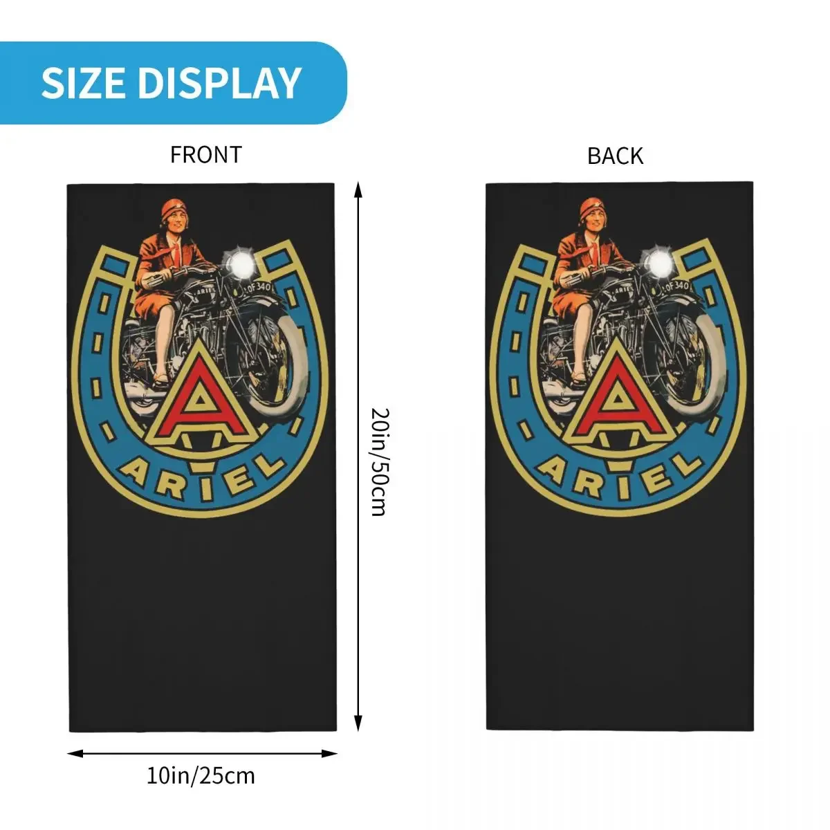 Vintage Ariel Bandana Neck Gaiter Printed Motor Motocross Motorcycles Moto Face Scarf Cycling Scarf Hiking Adult Washable