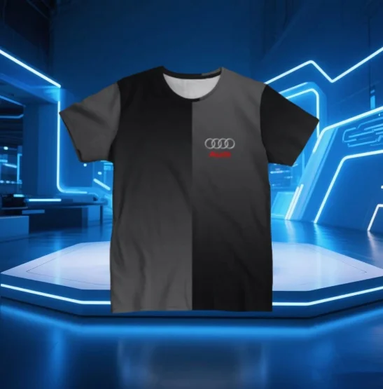 

Audi's New Summer 3D Printed Short Sleeved T-shirt for Outdoor Sports, Quick Drying, Breathable, Cool Polyester Thin T-shirt
