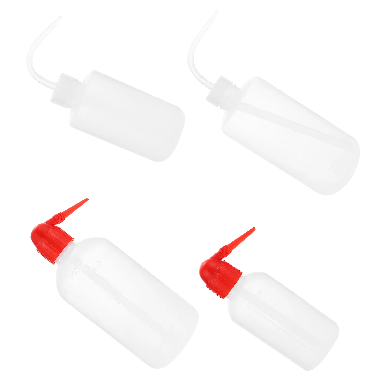 

4 Pcs with Scale Bubble Spray Can Squeeze Bottles Portable Wash Plastic Cleaning Washing