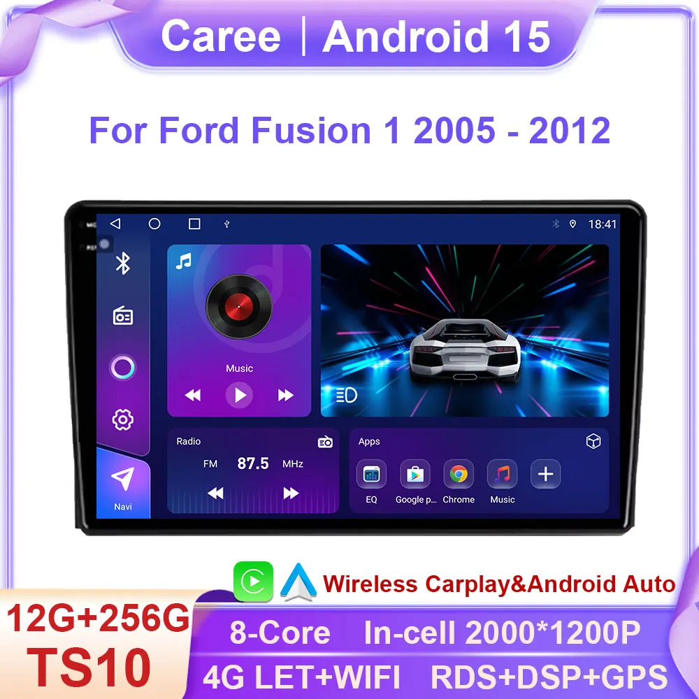 

Carplay Auto Android 15 For Ford Fusion 1 2005 - 2012 Car Radio Multimedia Video Player Navigation GPS DSP 4G No 2Din 2 Din DVD