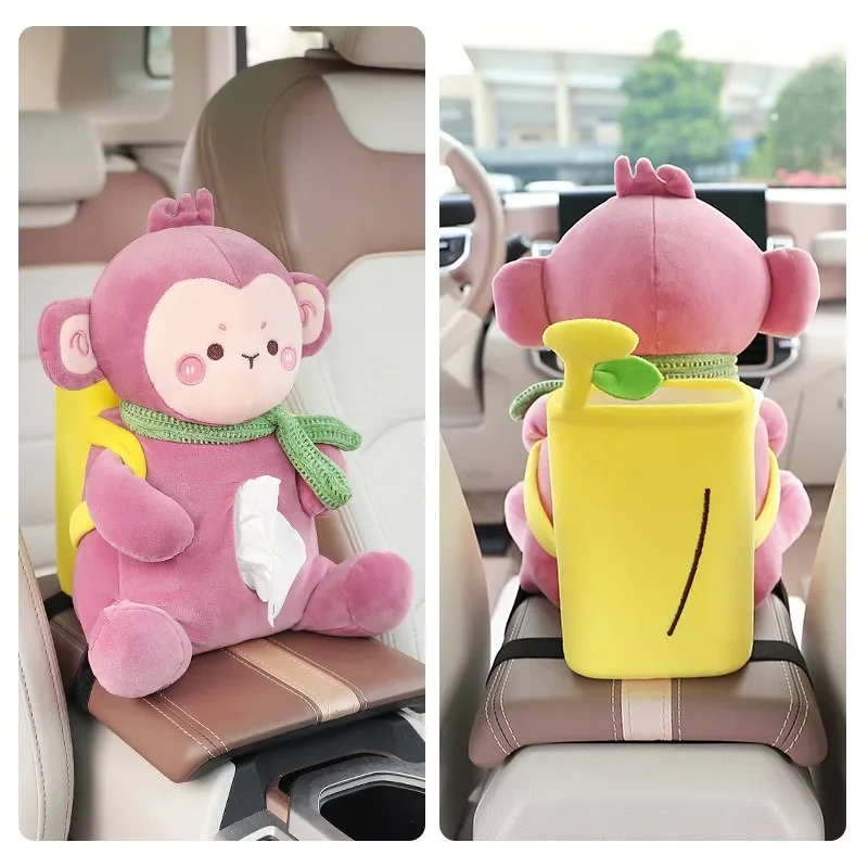 Fisherman Duck Car Armrest Box, Tissue Box, Creative Cute Cartoon Tissue Box, Trash Can 2-in-1 Car Storage