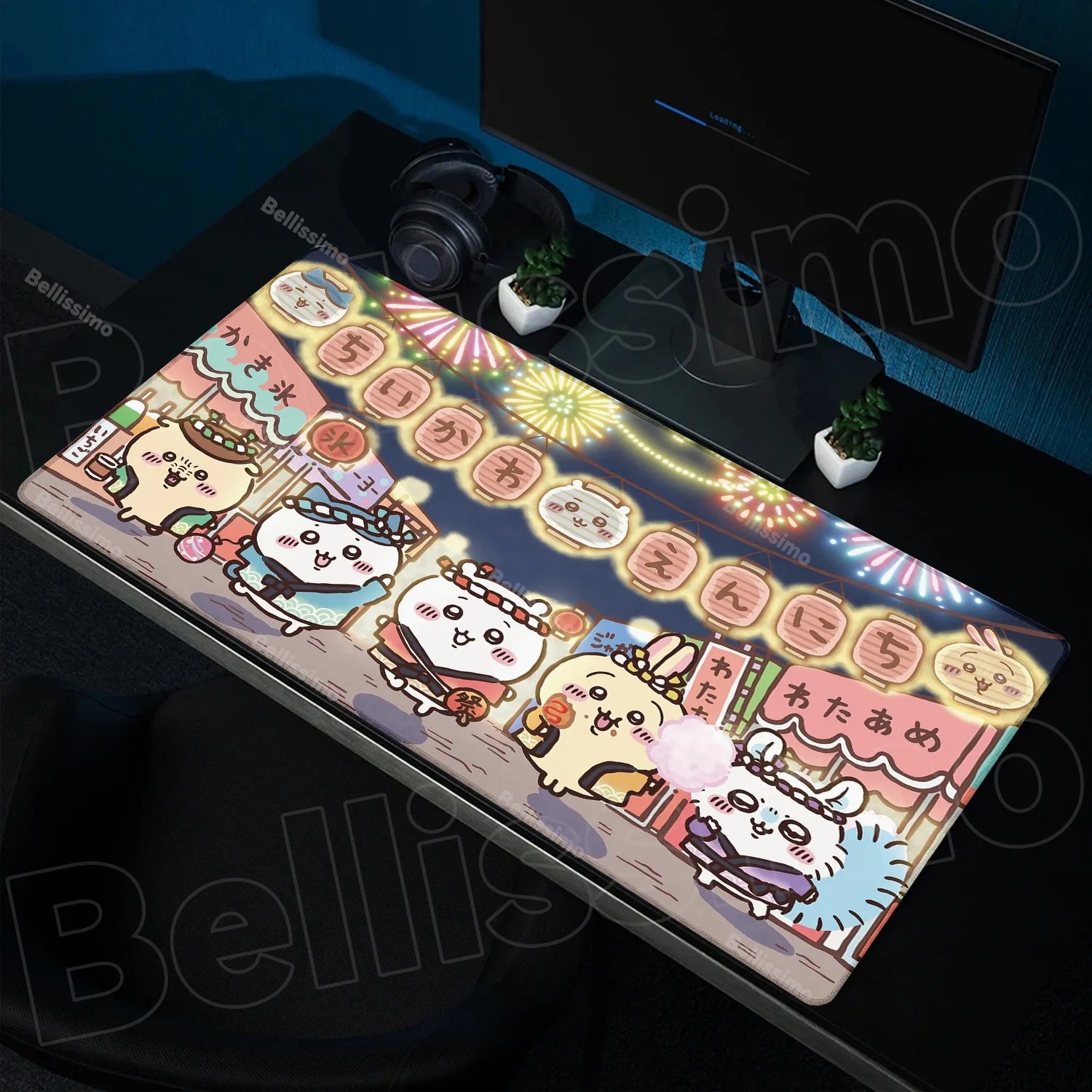 

Chiikawa Mouse Pad 900 × 400 Over Edge Gamer Cabinet Rubber Table Pads Computer Non-slip Gaming Pc Accessories Cute Desk Mat
