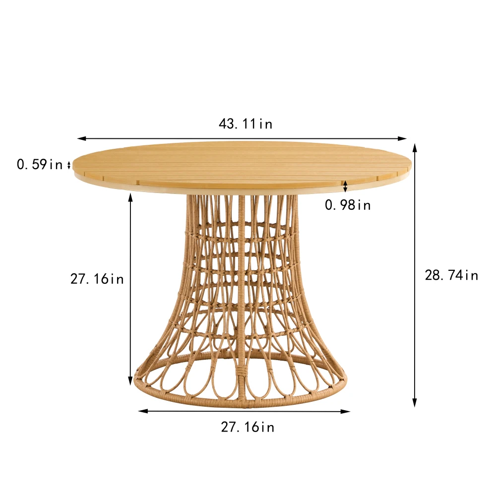 Outdoor dining simple bamboo chair table