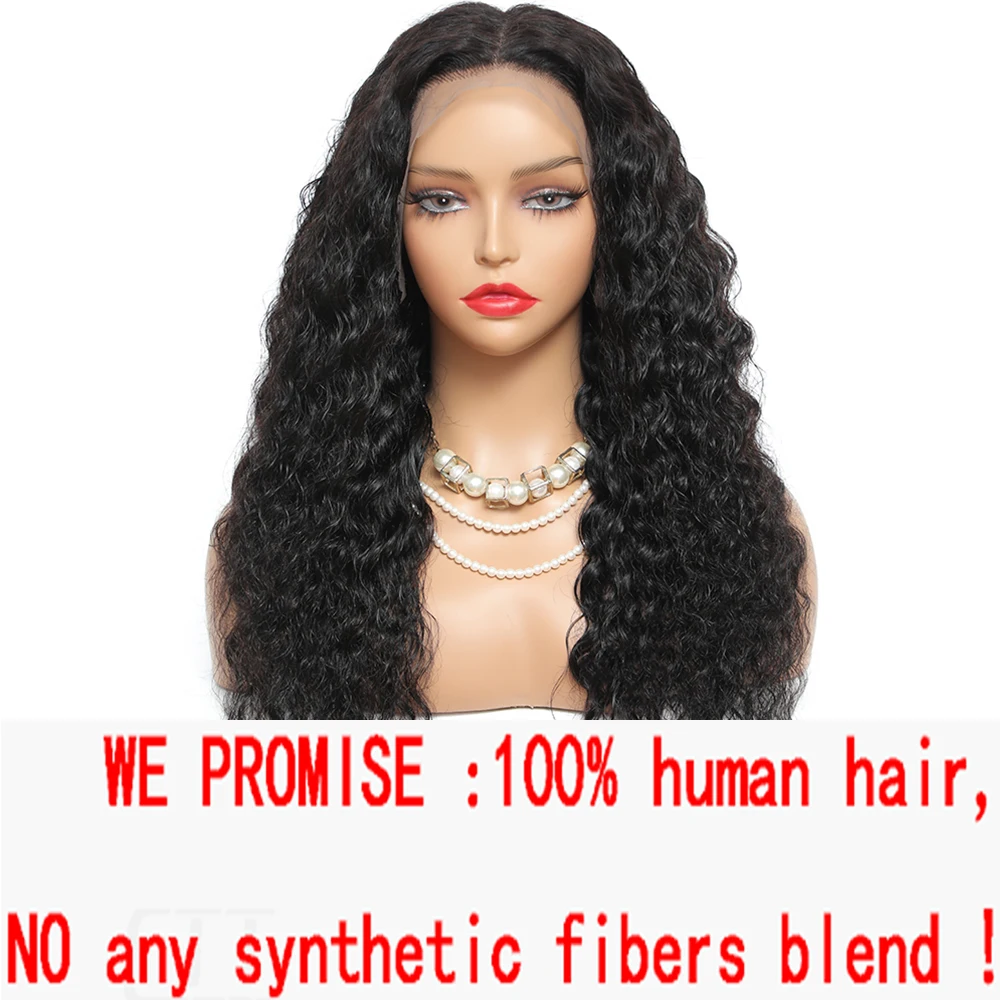 30 38 Inch Deep Wave Frontal Wig 13x4 13x6 HD Lace Frontal Human Hair Wigs Water Curly Human Hair Lace Front Wig For Women 200%