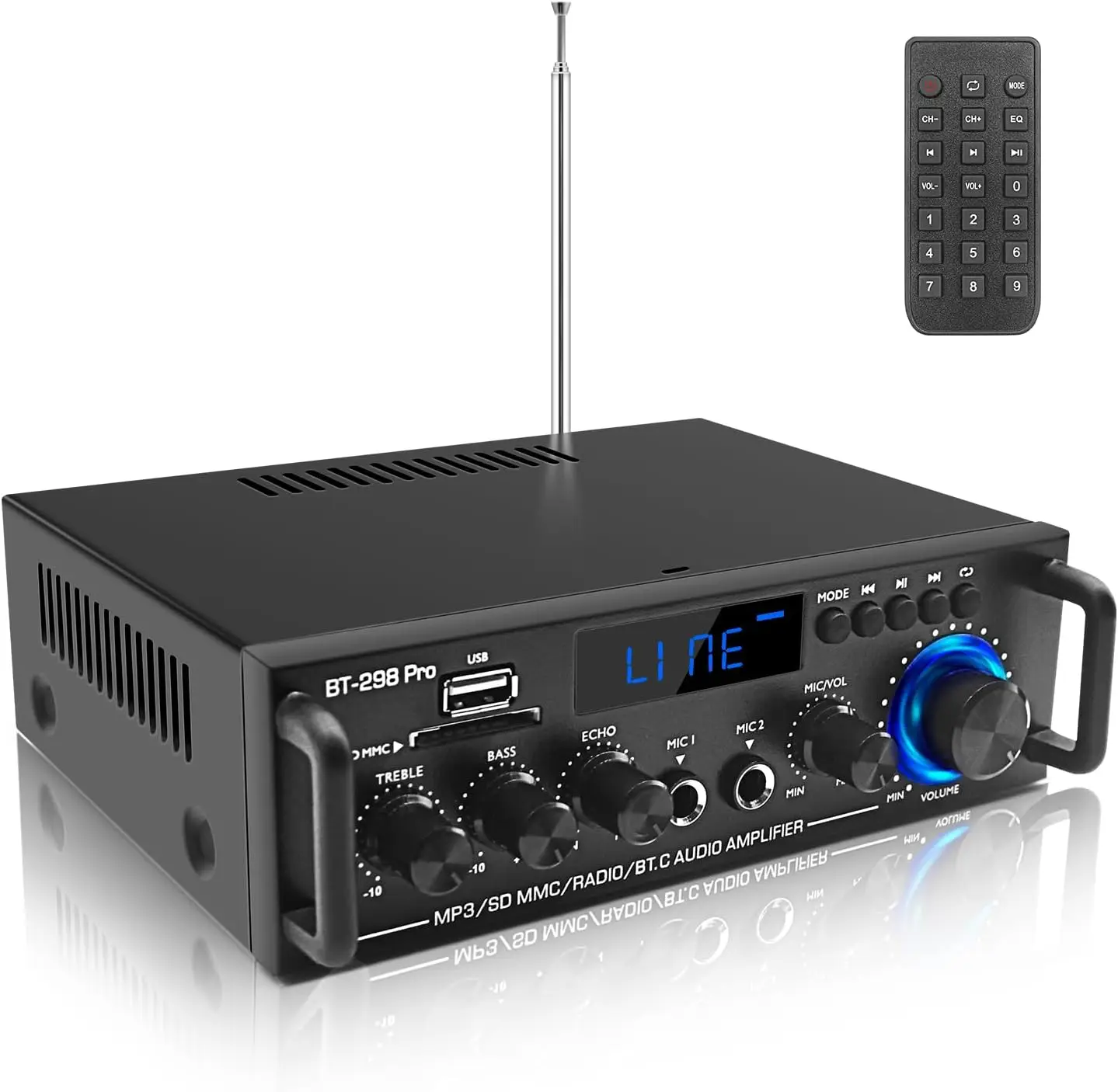 

Стереоусилитель Bluetooth 5.0 для домашних колонок, максимальная мощность 800 Вт, входы USB/SD/RCA/MIC