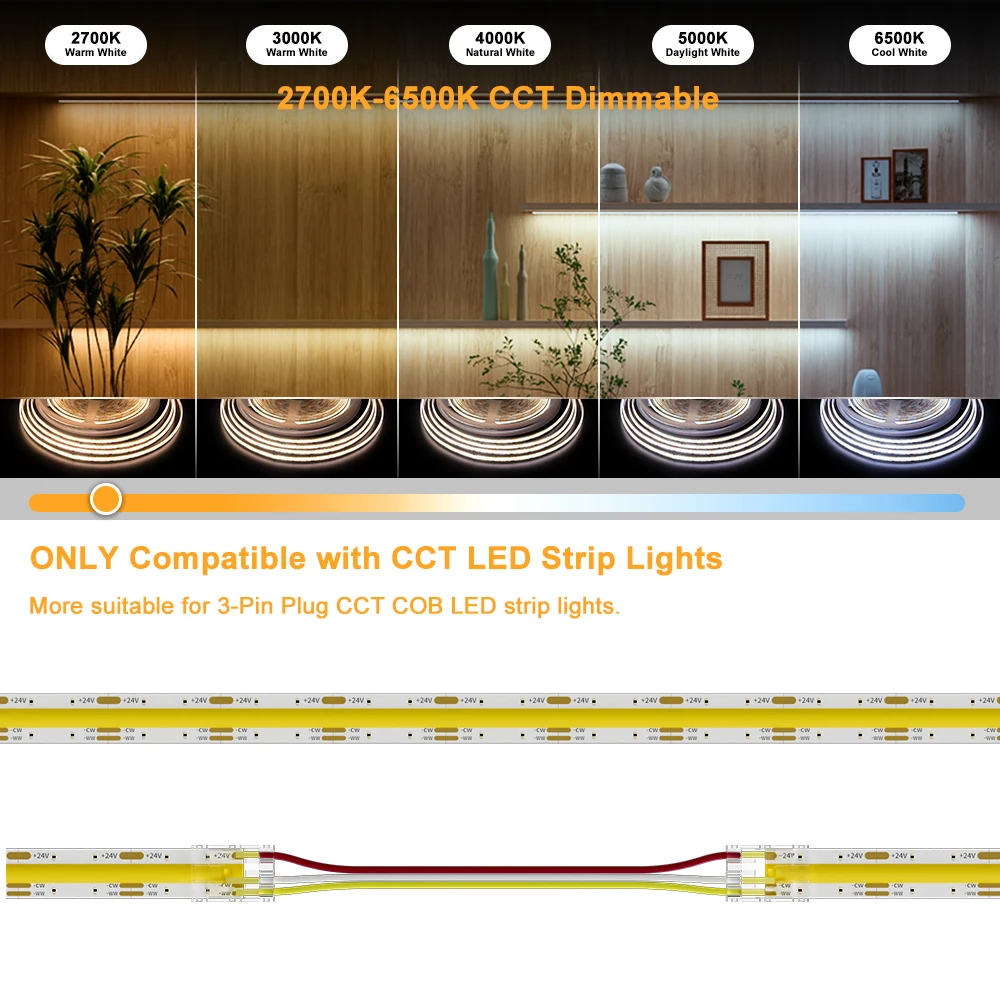 Gingsow 16 tasten controller für cct cob led streifen licht 2700k-6000k für farb temperatur wechsel app und rf fernbedienung