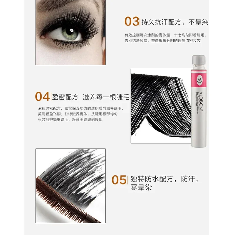 Mascara Đen 3D Sợi Đơn Lông Mi Cong Tự Nhiên Kéo Dài Mi Mascara Nhanh Trang Điểm