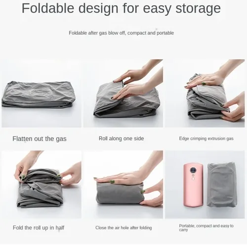 Imagen 2 del producto Almohada Inflable para Reposar los Pies en Viajes en Avión, Cojín Ajustable de PVC de 3 Niveles para el Avión, Coche u Oficina