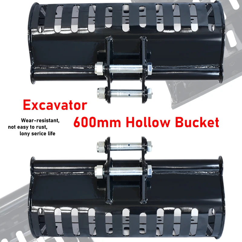 Mini Excavator 600mm Hollow Bucket, Small Excavator Bucket Attachment, Excavator Accessories, Suitable For 1-3 Ton Mini Digger