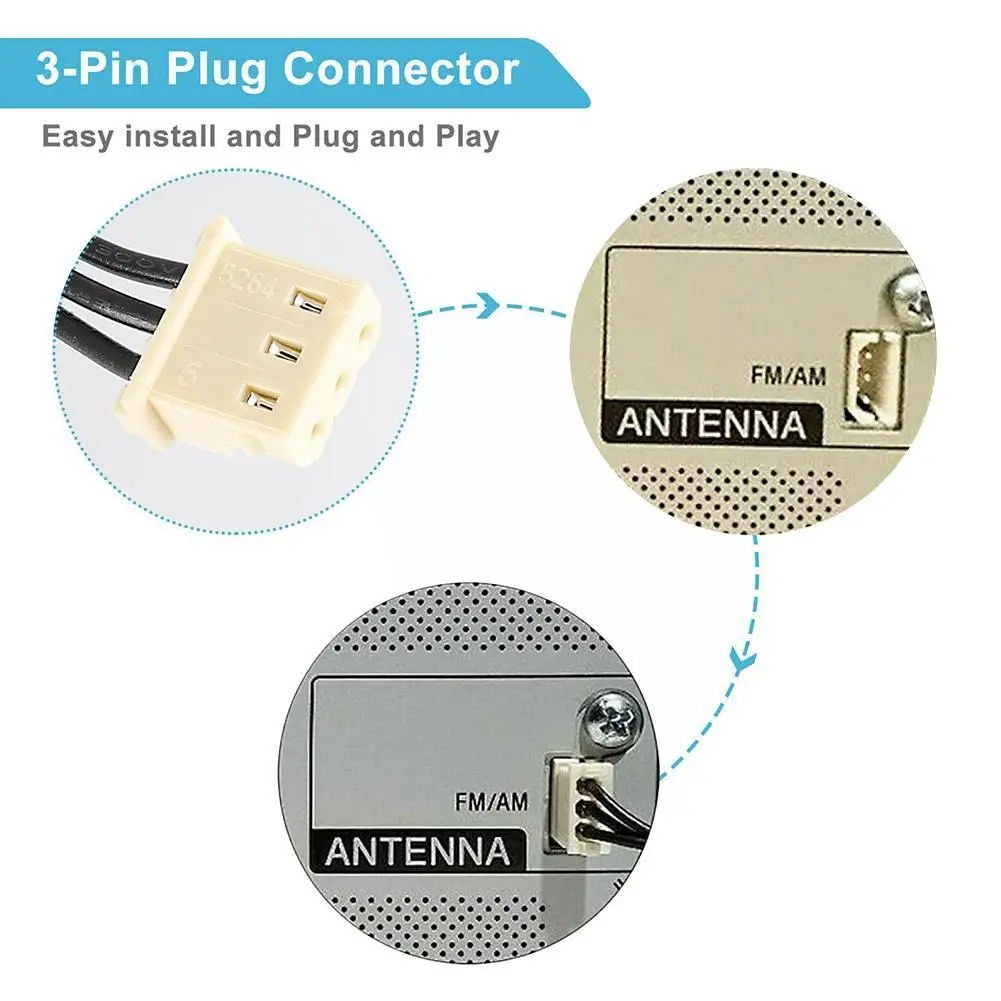 AM-Antenne 100726   Linie A2505H-3P AM Signal Empfangslinie AM Radio Antenne System Anschluss Mini Universal FM/AM Loop Antenne