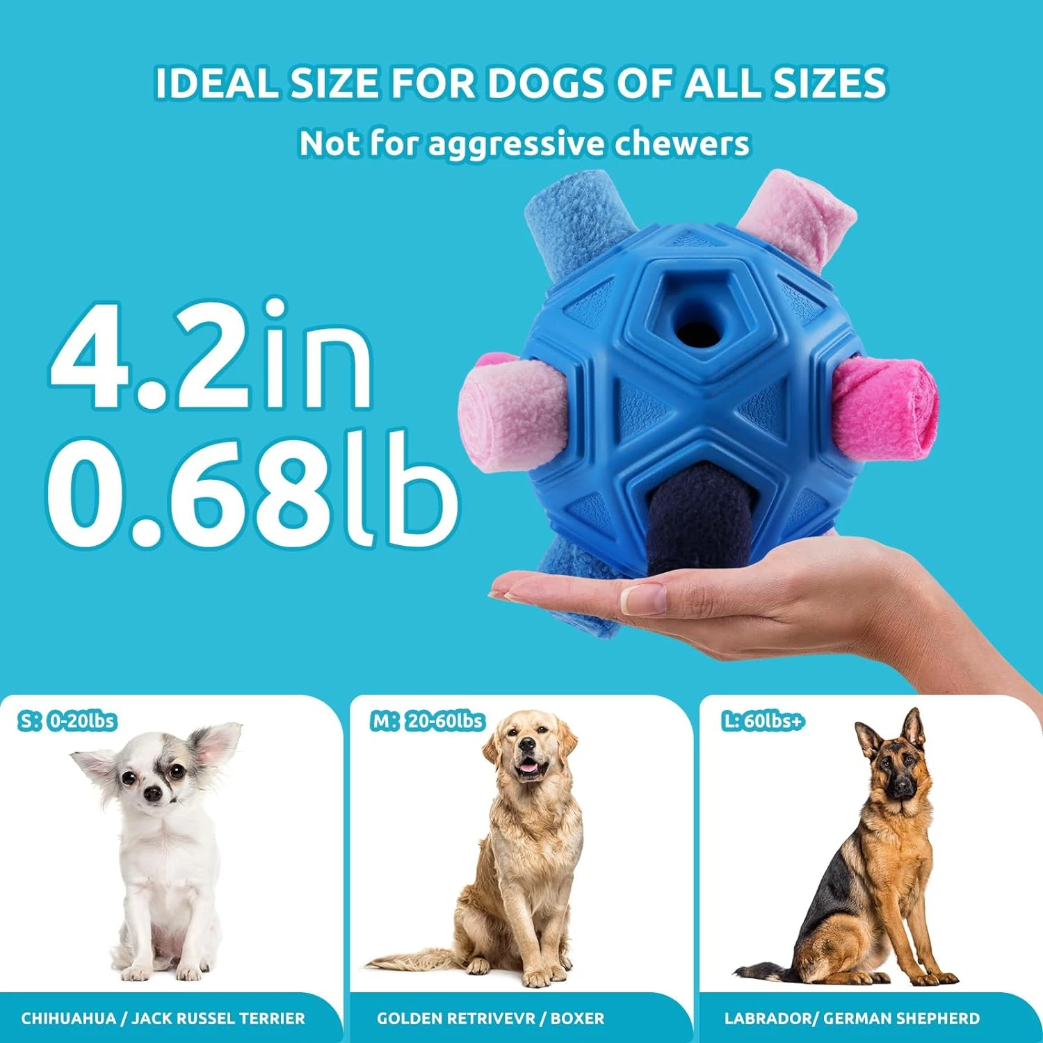 

Engaging and vibrant rainbow green interactive dog toy for small to medium pups - Durable and colorful snuffle ball for aggressi