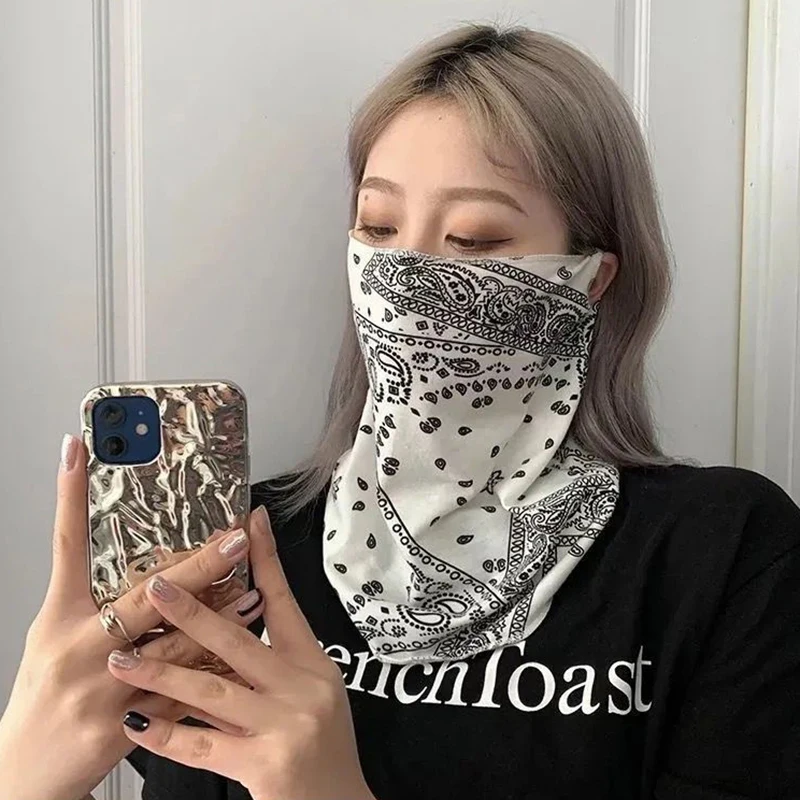 Ice Silk Sunscreen UV Protection Mask Cooling Face Ear Neck Protection For Men Women Summer Outdoor Cycling Breathable Scarf