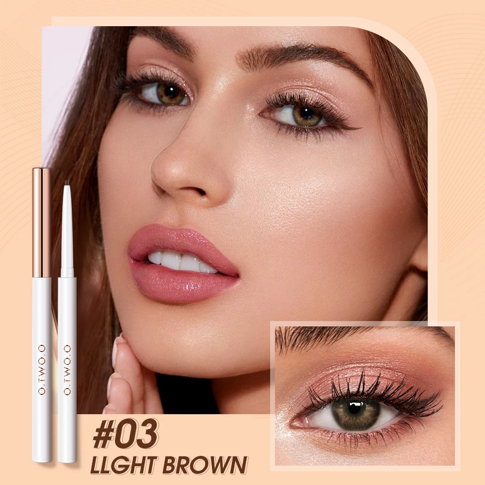 O.TWO.O 1.0MM Fijne Eyeliner Gel Pen Wit Bruin Glad Waterdicht Eyeliner Potlood Gemakkelijk te tekenen Langdurige Ogen Cosmetica