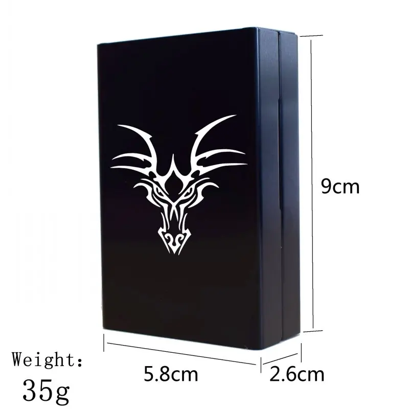 20 Pack Black Cigarette Case with Personalized Creativity, Popular Aluminum Alloy Sliding Lid Box, Minimalist Style