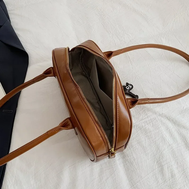 LEFTSIDE Small PU Leather Underarm Bags Lady Shoulder Bag for Women 2024 Winter New Y2K Retro Tote Bags Handbags And Purses