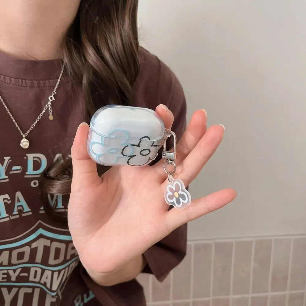 Funda bonita para auriculares con forma de flor para Apple Airpods Pro 2 3 4, Funda de silicona transparente, Fundas de carga para auriculares para Airpod 4ta generación