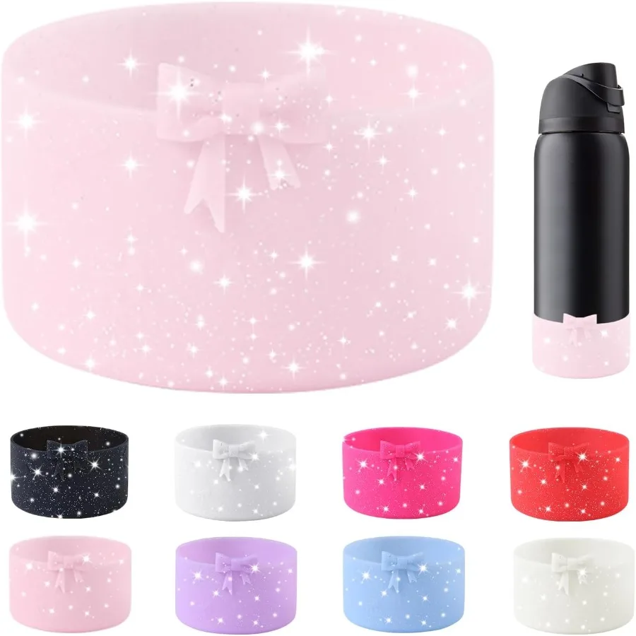 

Силиконовые ботинки с бантом для бутылки с водой на 32 унции, противоскользящий защитный рукав, защита нижнего бампера для FreeSip Twist и Flip, нержавеющая сталь