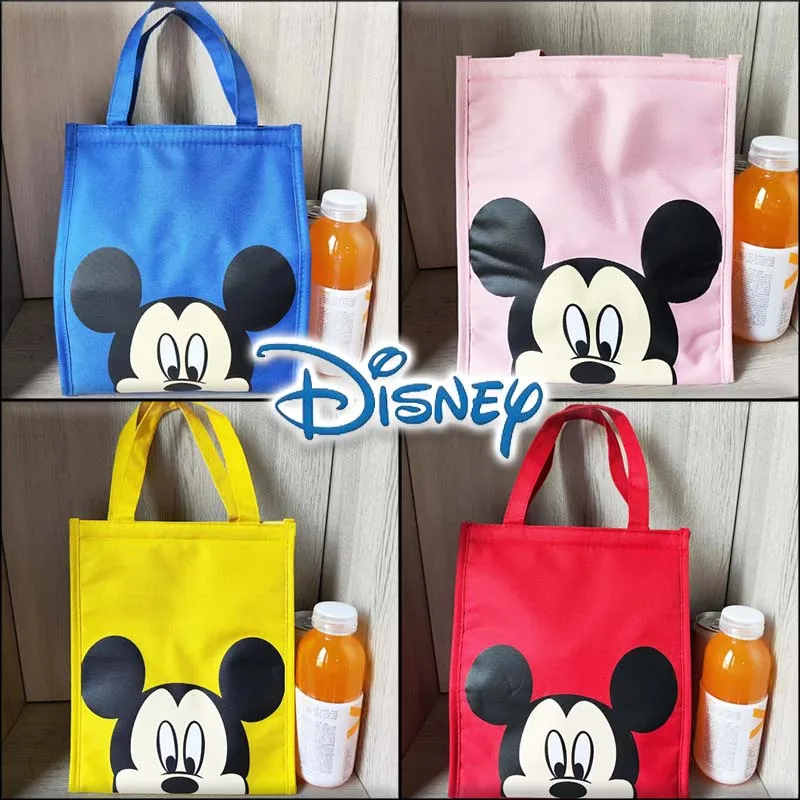 Disney Mickey Mouse Large Capacity Portable Lunch Bags Thermal Insulation Lunch Box Storage Bag Children\'s School Lunch Box Bags