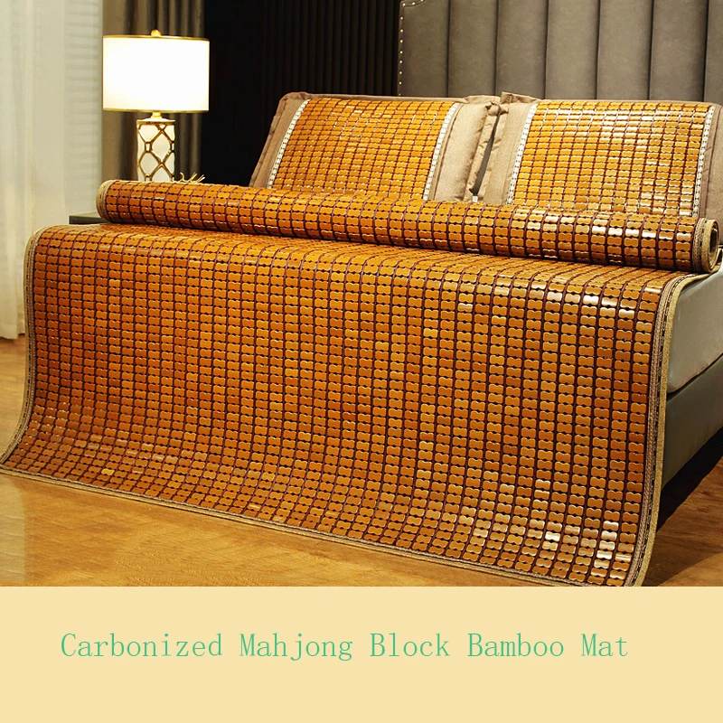 

Carbonized Mahjong Block Bamboo Mat Cool Summer Mattress Natural Environmental Protection Children Cooling Mat